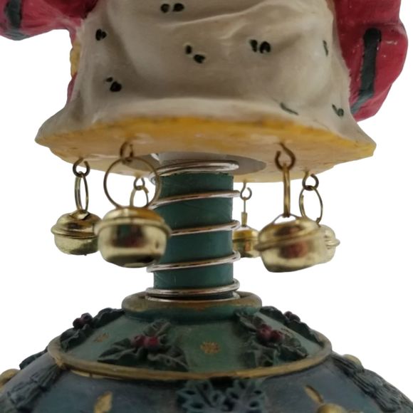 Christmas 6" Chef Santa Holding Platter Bottles Bells Bobble Wobble Figurine - Picture 8 of 8